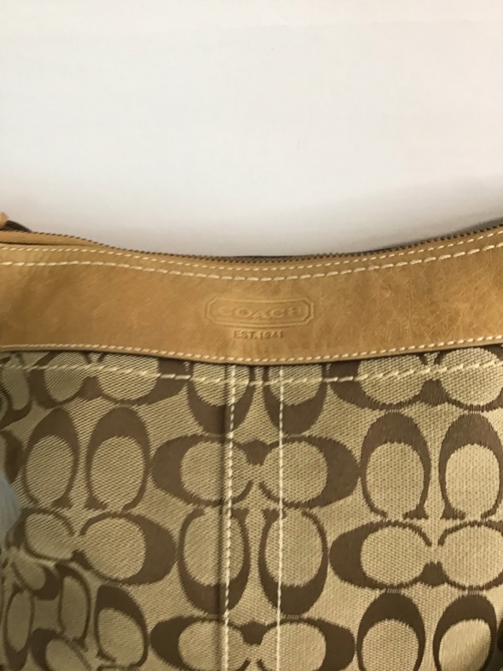 Coach Vintage Legacy Beige Brown Signature C Logo Leather Crossbody Bag - Picture 3 of 16